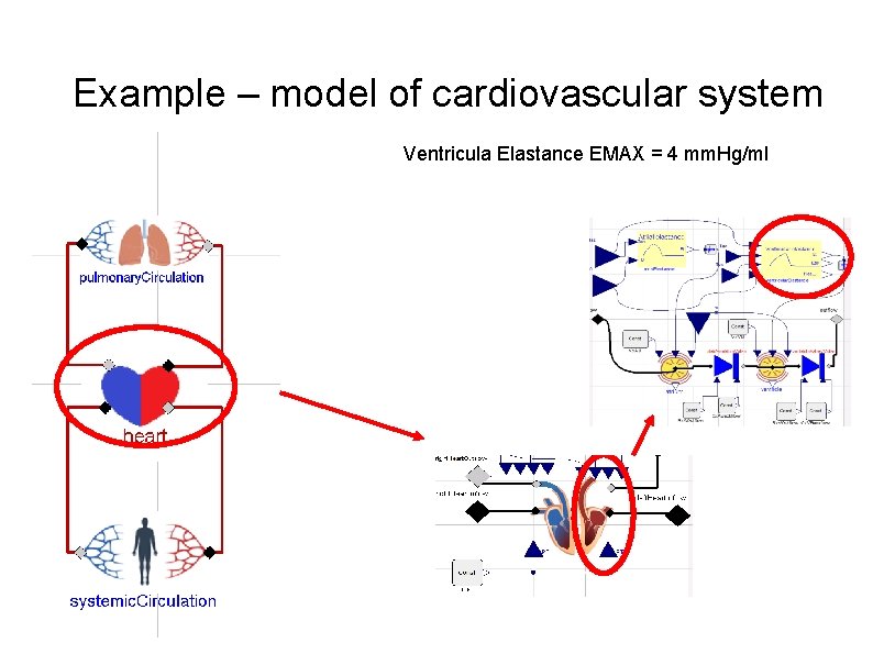 Example – model of cardiovascular system Ventricula Elastance EMAX = 4 mm. Hg/ml 
