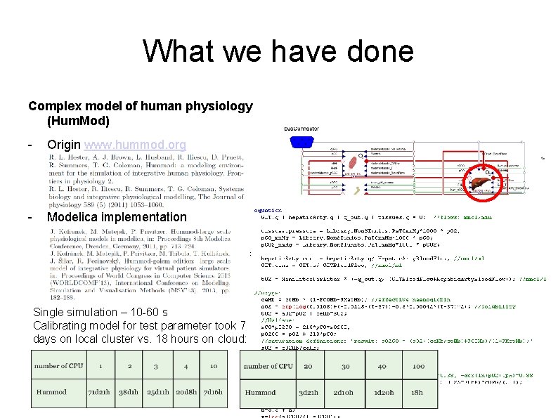What we have done Complex model of human physiology (Hum. Mod) - Origin www.