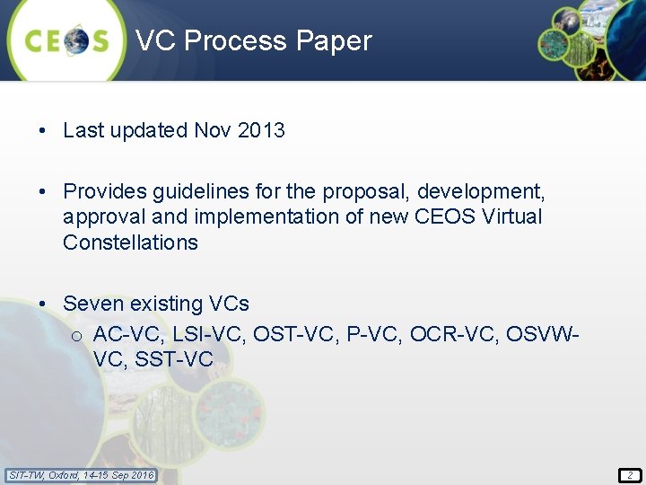 VC Process Paper • Last updated Nov 2013 • Provides guidelines for the proposal,
