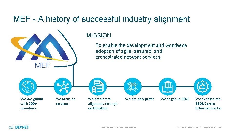 MEF - A history of successful industry alignment MISSION To enable the development and