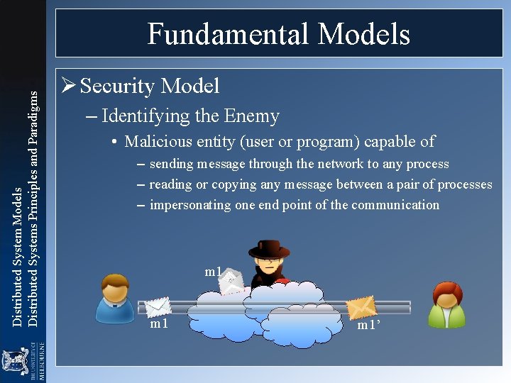 Distributed System Models Distributed Systems Principles and Paradigms Fundamental Models Ø Security Model –