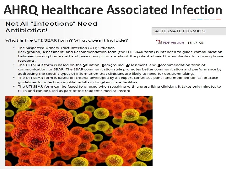 AHRQ Healthcare Associated Infection 