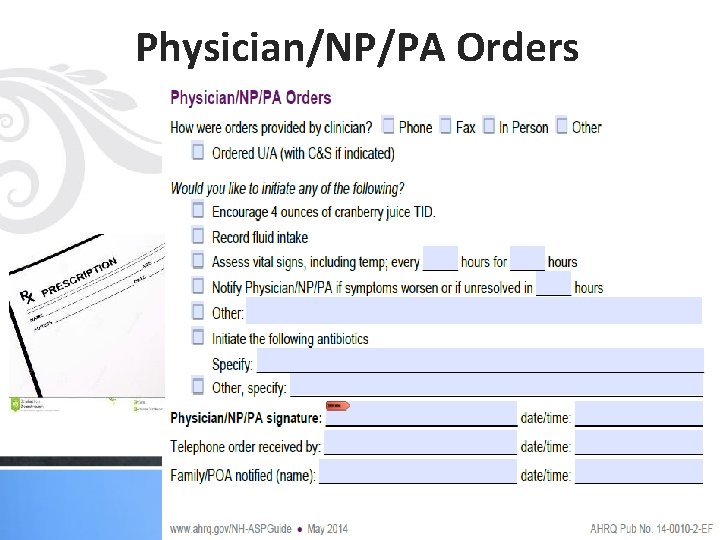 Physician/NP/PA Orders 