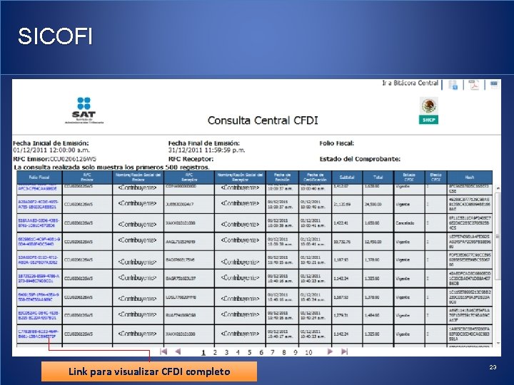 SICOFI Link para visualizar CFDI completo 23 