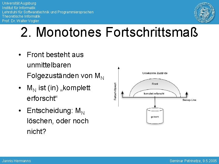 Universität Augsburg Institut für Informatik Lehrstuhl für Softwaretechnik und Programmiersprachen Theoretische Informatik Prof. Dr.