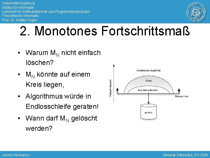 Universität Augsburg Institut für Informatik Lehrstuhl für Softwaretechnik und Programmiersprachen Theoretische Informatik Prof. Dr.