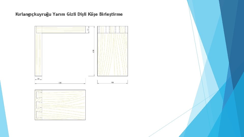 Kırlangıçkuyruğu Yarım Gizli Dişli Köşe Birleştirme 