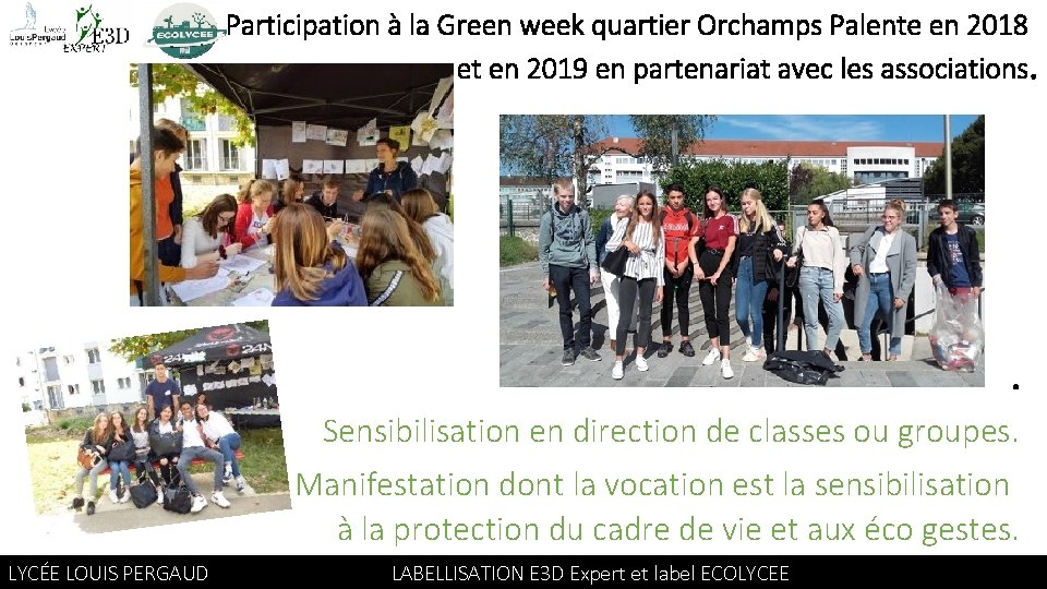 Participation à la Green week quartier Orchamps Palente en 2018 et en 2019 en