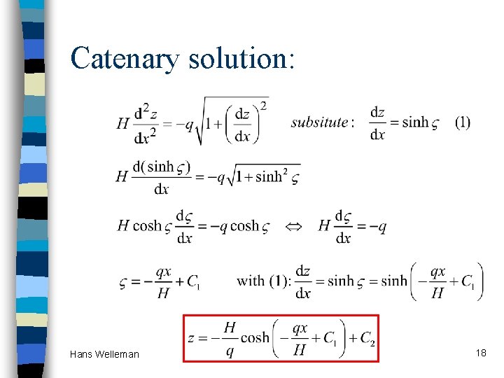 Catenary solution: Hans Welleman 18 