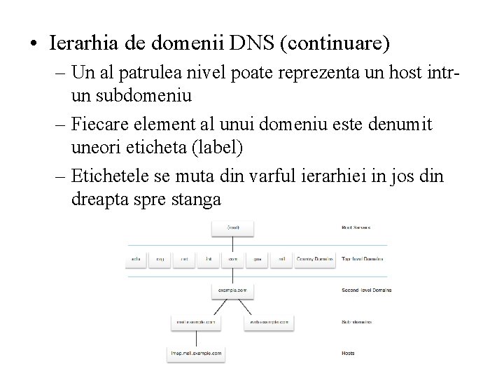  • Ierarhia de domenii DNS (continuare) – Un al patrulea nivel poate reprezenta