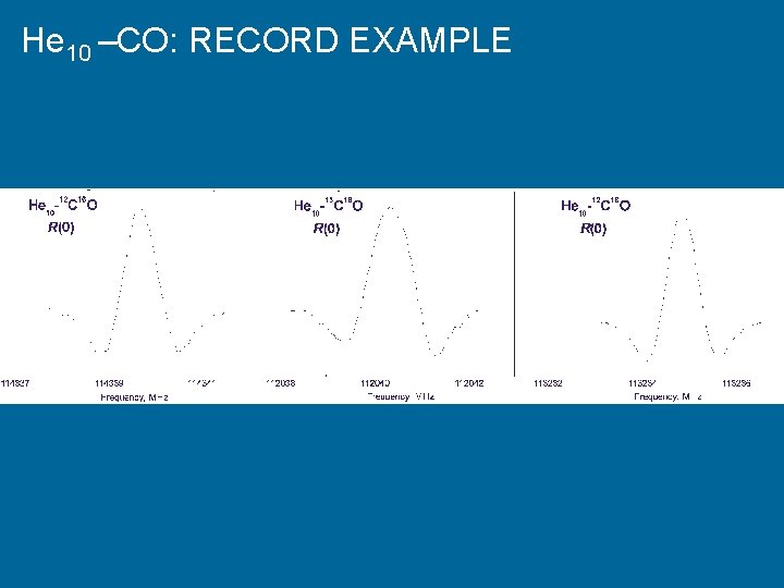 He 10 –CO: RECORD EXAMPLE 