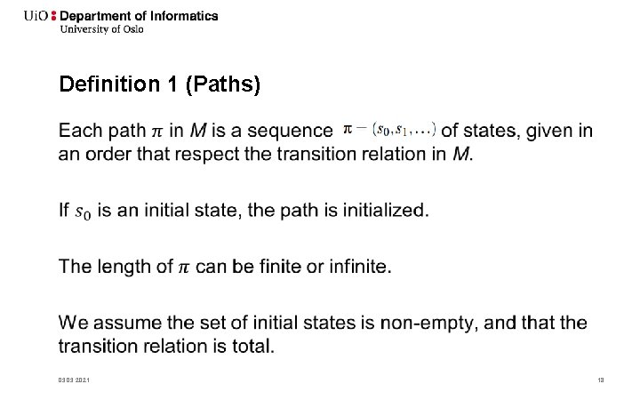 Definition 1 (Paths) • 03. 2021 18 