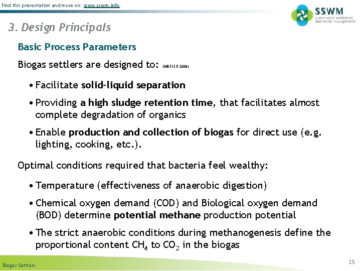 Find this presentation and more on: www. sswm. info. 3. Design Principals Basic Process