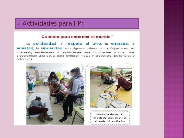 o Actividades para FP: 