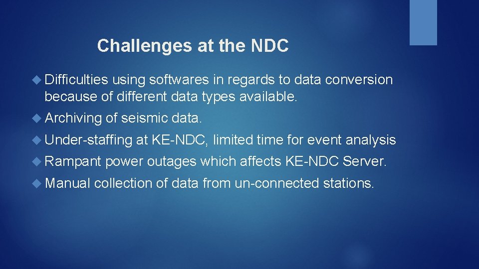 Challenges at the NDC Difficulties using softwares in regards to data conversion because of