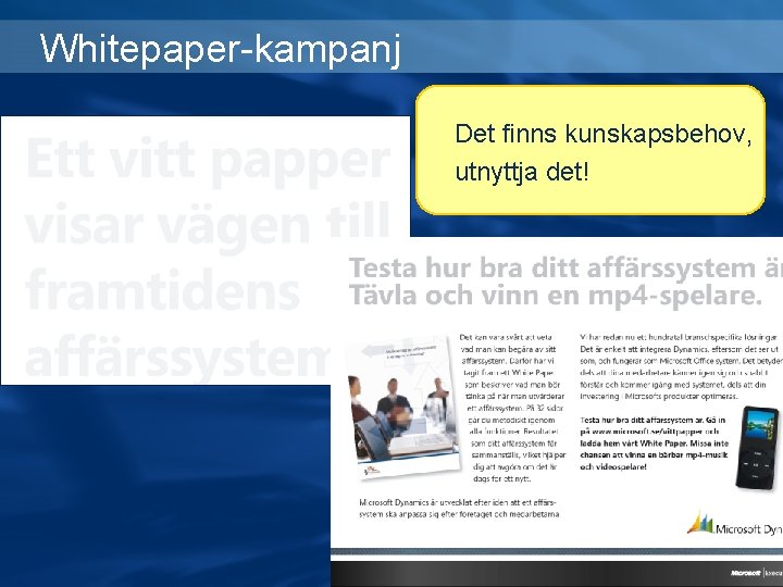 Whitepaper-kampanj Det finns kunskapsbehov, utnyttja det! 