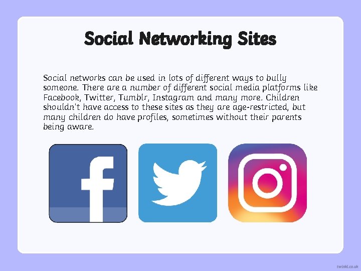 Social Networking Sites Social networks can be used in lots of different ways to