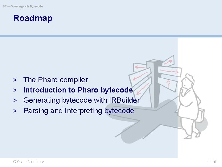 ST — Working with Bytecode Roadmap > The Pharo compiler > Introduction to Pharo