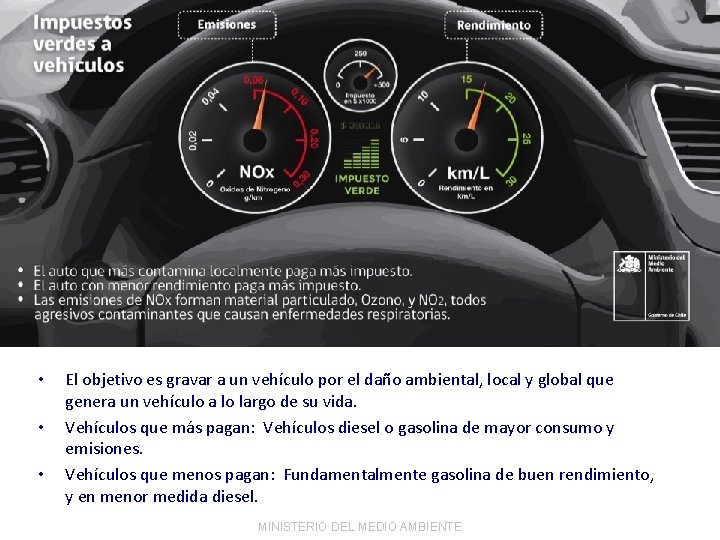 Impuesto a automóviles diesel • • • El objetivo es gravar a un vehículo