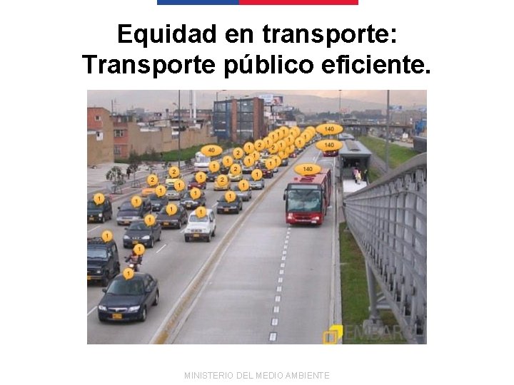 Equidad en transporte: Transporte público eficiente. MINISTERIO DEL MEDIO AMBIENTE 