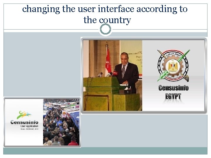 changing the user interface according to the country 