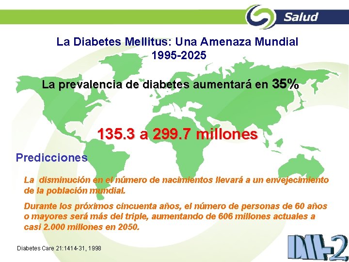 La Diabetes Mellitus: Una Amenaza Mundial 1995 -2025 La prevalencia de diabetes aumentará en