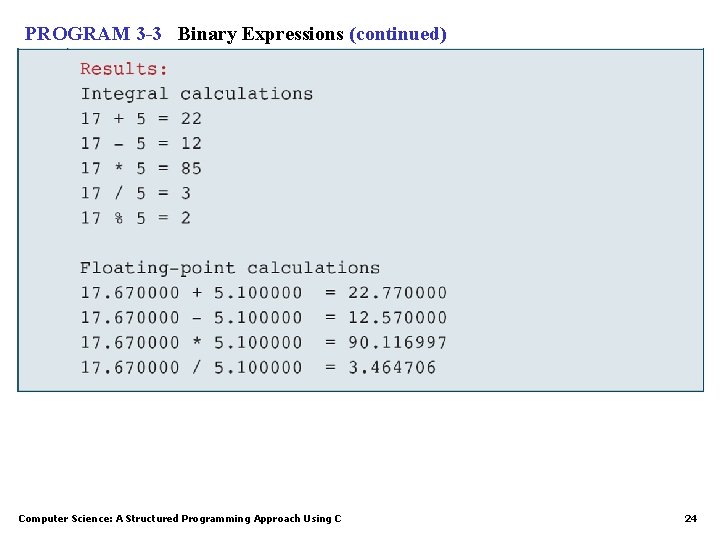 PROGRAM 3 -3 Binary Expressions (continued) Computer Science: A Structured Programming Approach Using C