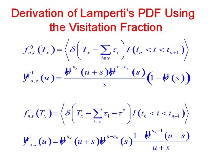 Derivation of Lamperti’s PDF Using the Visitation Fraction 