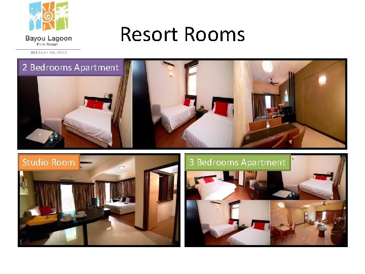 Resort Rooms 2 Bedrooms Apartment Studio Room 3 Bedrooms Apartment 