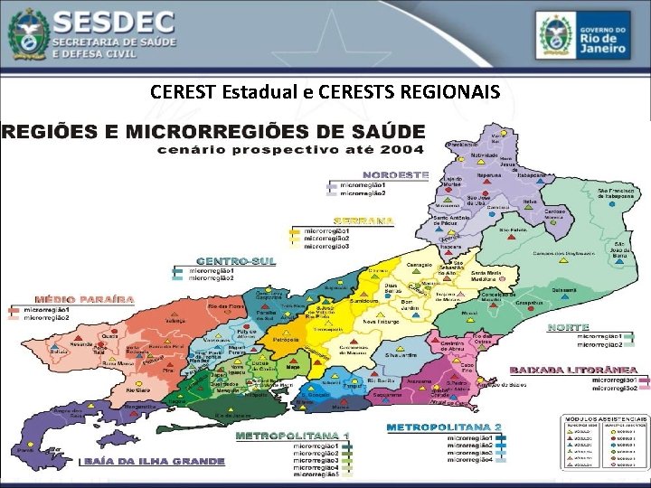 CEREST Estadual e CERESTS REGIONAIS 