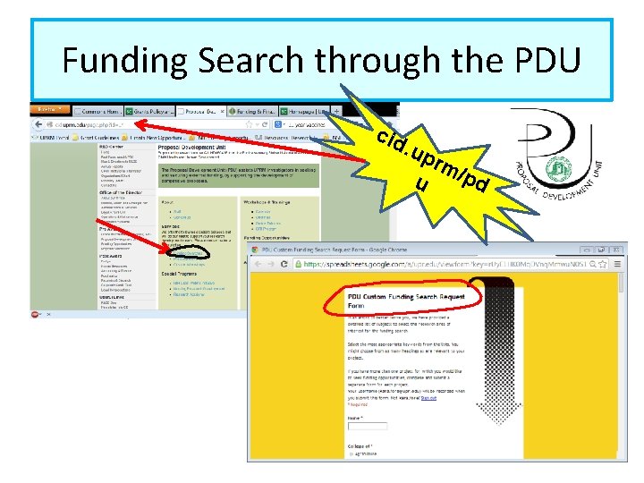 Funding Search through the PDU cid . up rm u /pd 