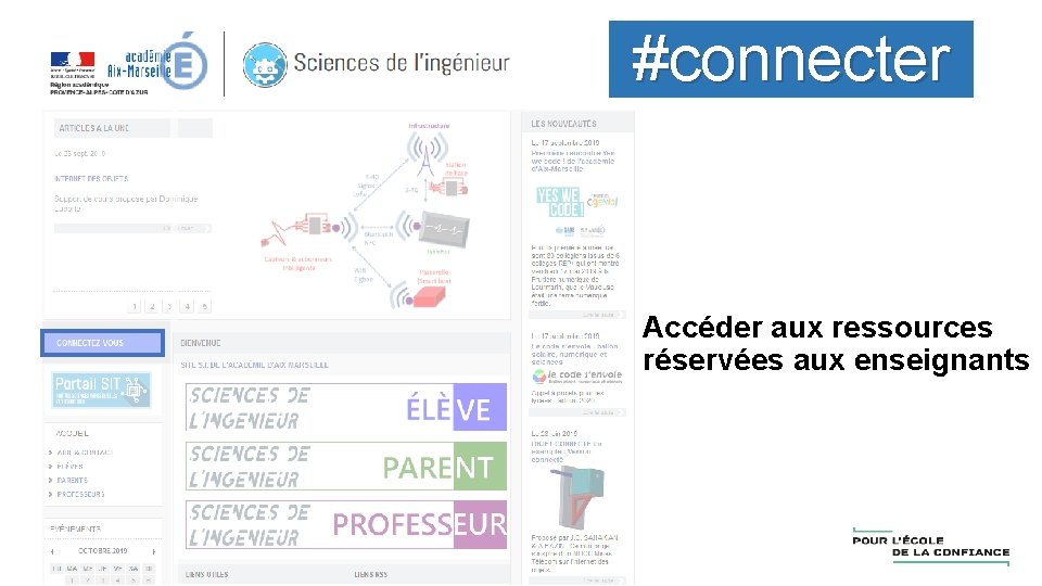 #connecter Accéder aux ressources réservées aux enseignants 
