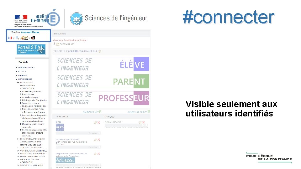 #connecter Visible seulement aux utilisateurs identifiés 