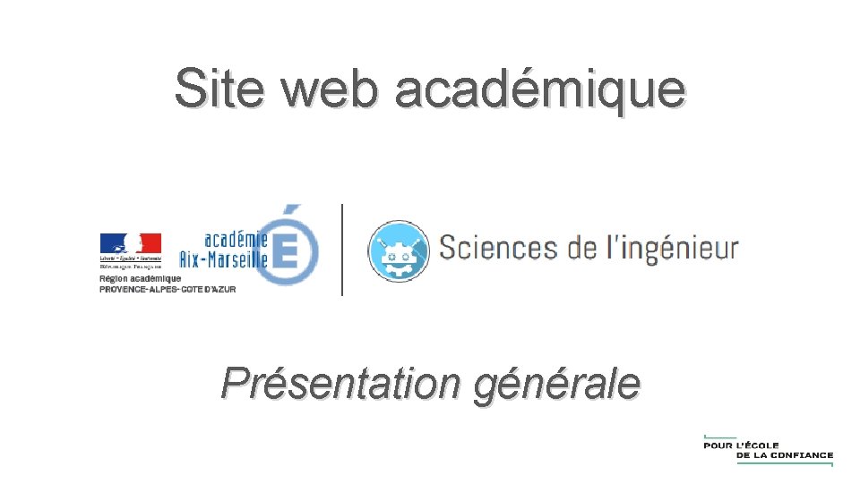 Site web académique Présentation générale 