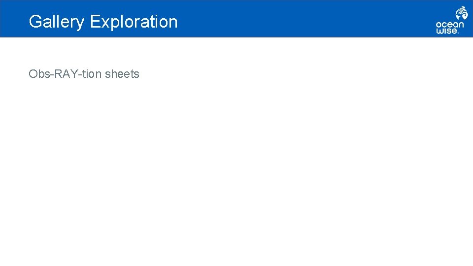 Gallery Exploration Obs-RAY-tion sheets 