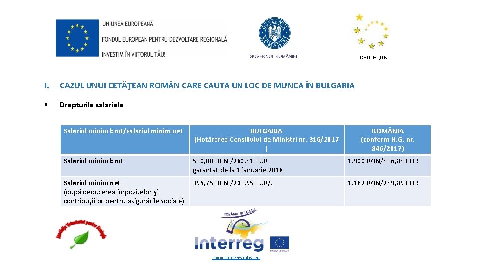 СНЦ“ЕЦПБ“ I. CAZUL UNUI CETĂŢEAN ROM N CARE CAUTĂ UN LOC DE MUNCĂ ÎN