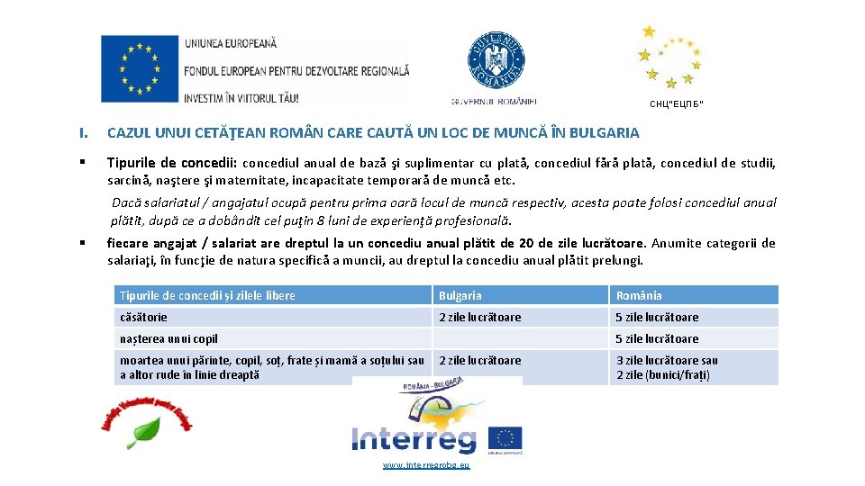 СНЦ“ЕЦПБ“ I. CAZUL UNUI CETĂŢEAN ROM N CARE CAUTĂ UN LOC DE MUNCĂ ÎN