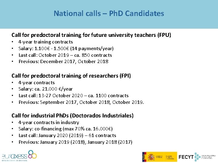 National calls – Ph. D Candidates Call for predoctoral training for future university teachers