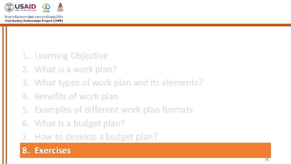 1. 2. 3. 4. 5. 6. 7. 8. Learning Objective What is a work 1. 2. 3. 4. 5. 6. 7. 8. Learning Objective What is a work