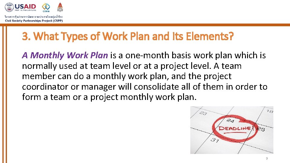 3. What Types of Work Plan and Its Elements? A Monthly Work Plan is 3. What Types of Work Plan and Its Elements? A Monthly Work Plan is