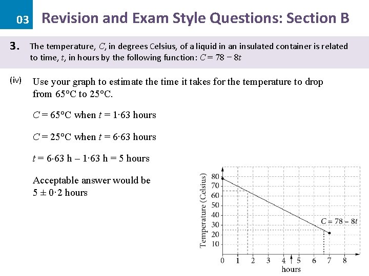 03 3. (iv) Revision and Exam Style Questions: Section B The temperature, C, in