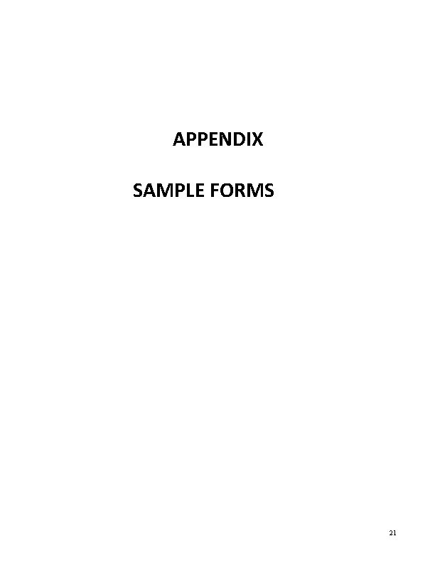 APPENDIX SAMPLE FORMS 21 