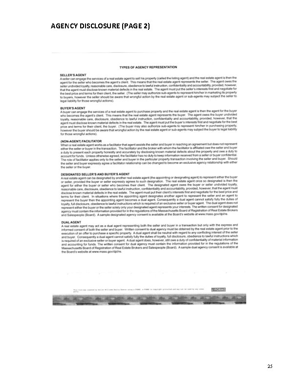 AGENCY DISCLOSURE (PAGE 2) 25 