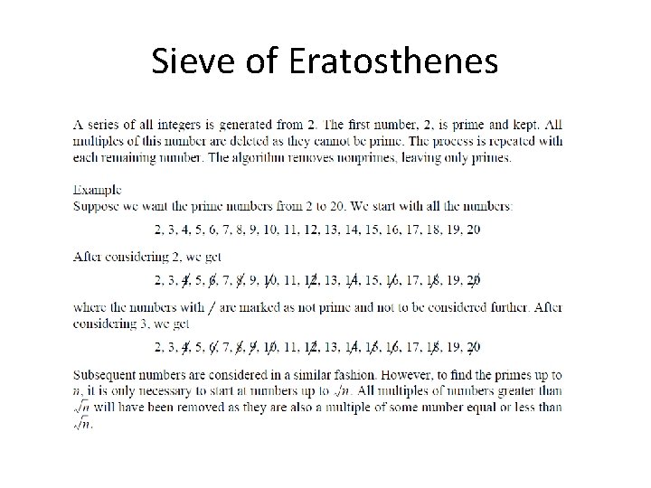 Sieve of Eratosthenes 