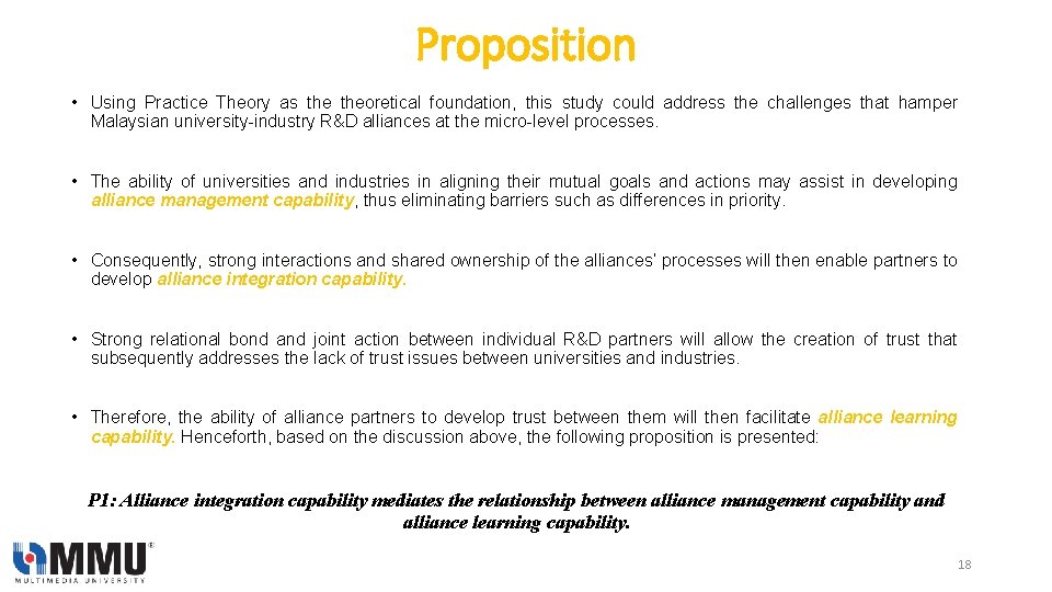 Proposition • Using Practice Theory as theoretical foundation, this study could address the challenges