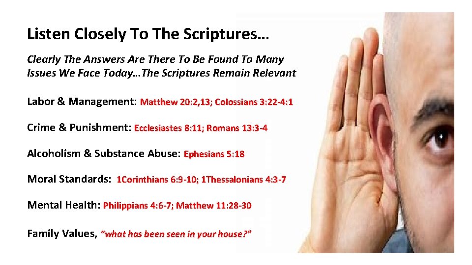 Listen Closely To The Scriptures… Clearly The Answers Are There To Be Found To