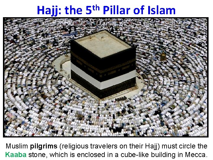 Hajj: the 5 th Pillar of Islam Muslim pilgrims (religious travelers on their Hajj)