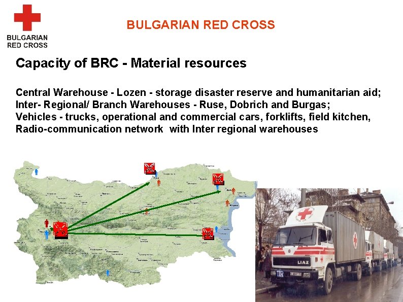 BULGARIAN RED CROSS Capacity of BRC - Material resources Central Warehouse - Lozen -