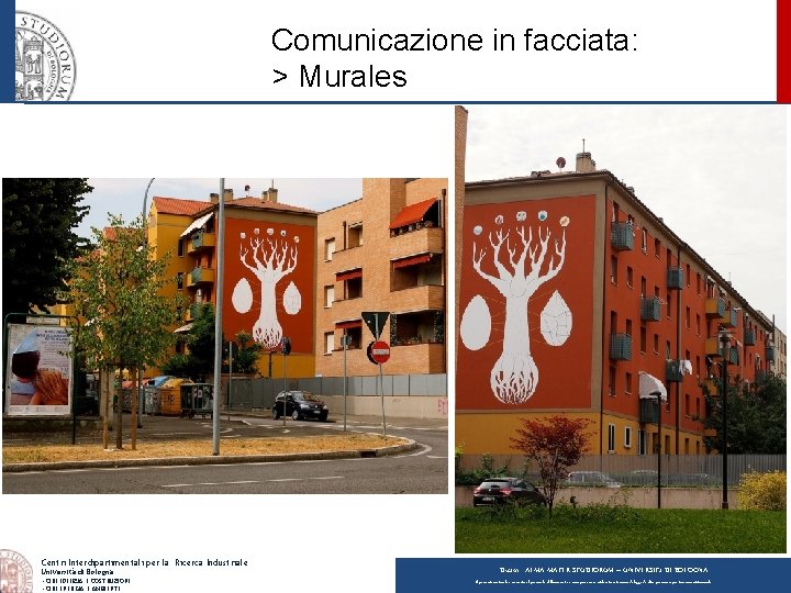 Comunicazione in facciata: > Murales Centri Interdipartimentali per la Ricerca Industriale Università di Bologna