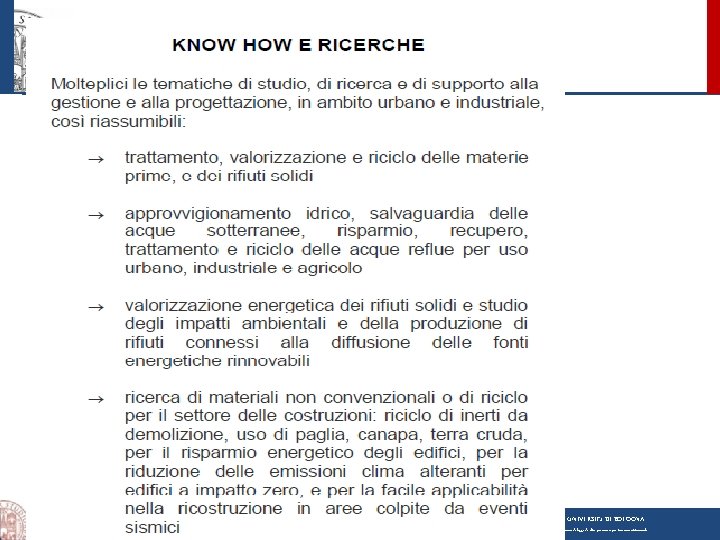 Centri Interdipartimentali per la Ricerca Industriale Università di Bologna - CIRI EDILIZIA E COSTRUZIONI